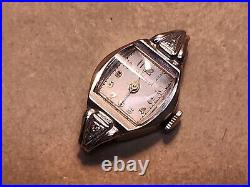 Ladies 14K White Gold Cased Boulevard Watch For Parts/Repairs 3.6 Grams