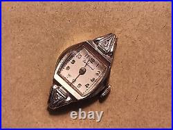 Ladies 14K White Gold Cased Boulevard Watch For Parts/Repairs 3.6 Grams