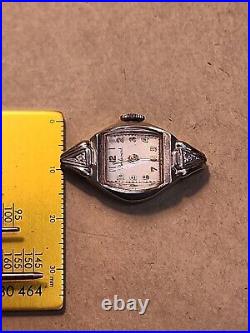 Ladies 14K White Gold Cased Boulevard Watch For Parts/Repairs 3.6 Grams