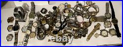 Large Lot Of Vintage Watches Parts Repair Some Work Seiko Pulsar Timex Caravalle
