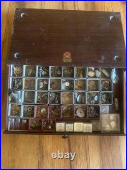 Large Lot Swartchild 2 Drawer Metal Cabinet Swiss Materials Watch Parts Repair