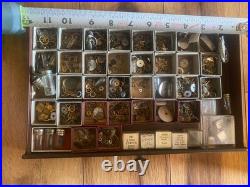 Large Lot Swartchild 2 Drawer Metal Cabinet Swiss Materials Watch Parts Repair