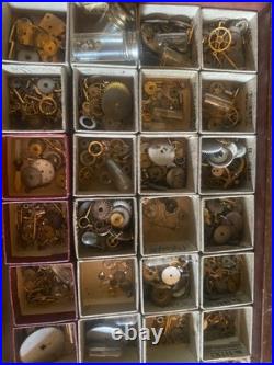 Large Lot Swartchild 2 Drawer Metal Cabinet Swiss Materials Watch Parts Repair