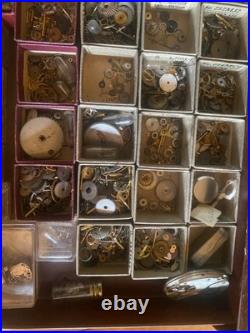 Large Lot Swartchild 2 Drawer Metal Cabinet Swiss Materials Watch Parts Repair