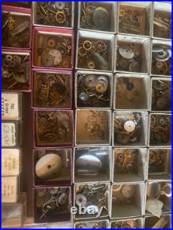 Large Lot Swartchild 2 Drawer Metal Cabinet Swiss Materials Watch Parts Repair