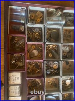 Large Lot Swartchild 2 Drawer Metal Cabinet Swiss Materials Watch Parts Repair