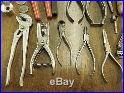 Large Lot of Vintage Antique Watch Repair Tools and Parts Elgin Waltham