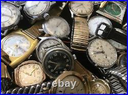 Large group of vintage mechanical watches for parts or repair