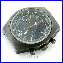 Le Jour 14.26 Incabloc Pvd Coated Chrono Black Dial Watch Head For Parts/repairs