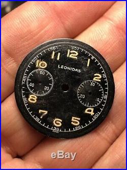 Leonidas Chronograph Military Original Dial For Parts Repair