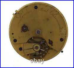 London Patent Chronometer Fusee Pocket Watch Movement Spares Or Repairs Z369