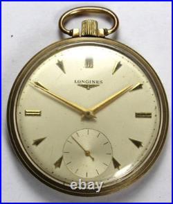 Longines Grade 17L 17j 44mm 10k Gold Filled Pocket Watch Parts/Repair