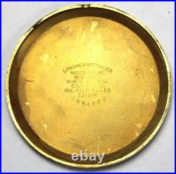 Longines Grade 17L 17j 44mm 10k Gold Filled Pocket Watch Parts/Repair