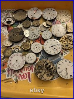 Lot # 1 LARGE LOT OF VINTAGE WATCH MOVEMENT PARTS REPAIR