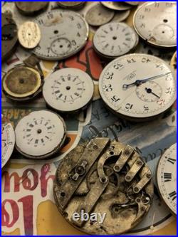 Lot # 1 LARGE LOT OF VINTAGE WATCH MOVEMENT PARTS REPAIR
