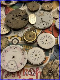 Lot # 1 LARGE LOT OF VINTAGE WATCH MOVEMENT PARTS REPAIR