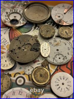 Lot # 1 LARGE LOT OF VINTAGE WATCH MOVEMENT PARTS REPAIR