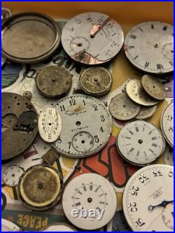 Lot # 1 LARGE LOT OF VINTAGE WATCH MOVEMENT PARTS REPAIR