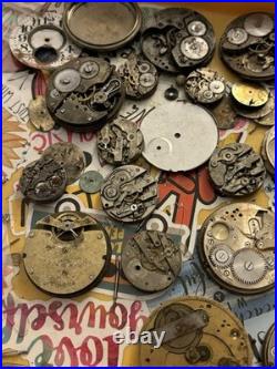 Lot # 1 LARGE LOT OF VINTAGE WATCH MOVEMENT PARTS REPAIR