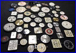 Lot 57 Watch Movements & Dials Faces For Parts / Repair / Crafting / Artwork