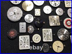 Lot 57 Watch Movements & Dials Faces For Parts / Repair / Crafting / Artwork