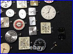 Lot 57 Watch Movements & Dials Faces For Parts / Repair / Crafting / Artwork