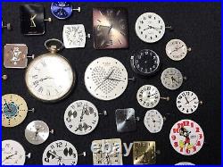 Lot 57 Watch Movements & Dials Faces For Parts / Repair / Crafting / Artwork