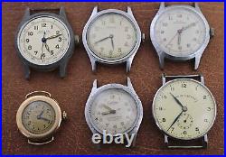 Lot 6 Vintages Watches For Parts or Repair (AS IS) Certina, Elgin and others