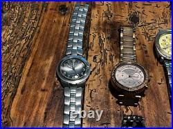 Lot 8 Mens Watches Parts Repair Sweda Seiko Columbia Kors Georgia Power