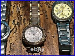 Lot 8 Mens Watches Parts Repair Sweda Seiko Columbia Kors Georgia Power