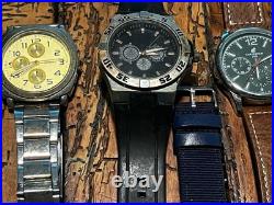 Lot 8 Mens Watches Parts Repair Sweda Seiko Columbia Kors Georgia Power