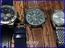 Lot 8 Mens Watches Parts Repair Sweda Seiko Columbia Kors Georgia Power