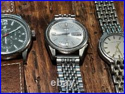 Lot 8 Mens Watches Parts Repair Sweda Seiko Columbia Kors Georgia Power