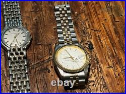 Lot 8 Mens Watches Parts Repair Sweda Seiko Columbia Kors Georgia Power