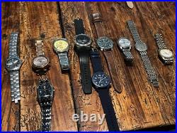 Lot 8 Mens Watches Parts Repair Sweda Seiko Columbia Kors Georgia Power