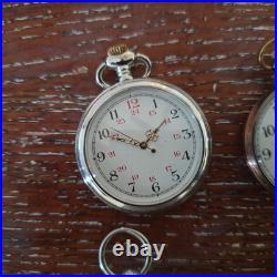 Lot Of 11 Pocket Watches-Mixed Brands And Sizes For parts/ Repair