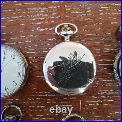 Lot Of 11 Pocket Watches-Mixed Brands And Sizes For parts/ Repair