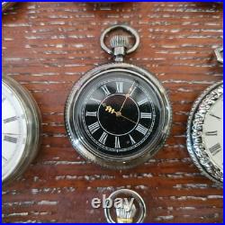 Lot Of 11 Pocket Watches-Mixed Brands And Sizes For parts/ Repair