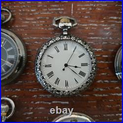 Lot Of 11 Pocket Watches-Mixed Brands And Sizes For parts/ Repair