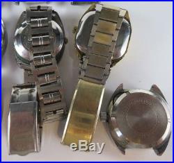 Lot Of 11 Vintage Wrist Watches Mens Repair Parts Bulova Accutron Helbros