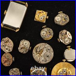 Lot Of 13 Vintage Mechanical Watch Movements for Parts/Repair- Free Shipping USA