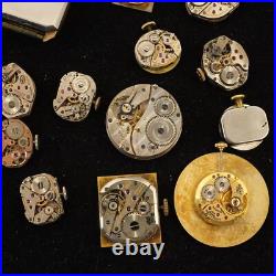 Lot Of 13 Vintage Mechanical Watch Movements for Parts/Repair- Free Shipping USA