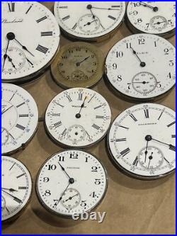 Lot Of 22 Mixed Pocket Watch Movements All For Repair/parts Elgin Waltham Others