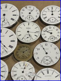 Lot Of 22 Mixed Pocket Watch Movements All For Repair/parts Elgin Waltham Others