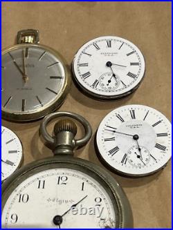 Lot Of 22 Mixed Pocket Watch Movements All For Repair/parts Elgin Waltham Others