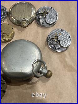 Lot Of 22 Mixed Pocket Watch Movements All For Repair/parts Elgin Waltham Others