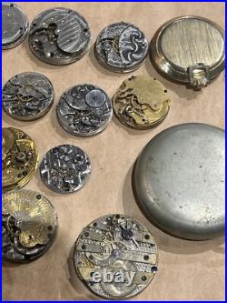 Lot Of 22 Mixed Pocket Watch Movements All For Repair/parts Elgin Waltham Others