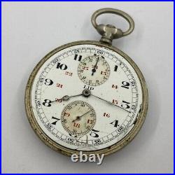 Lot Of 3 Lip & Others Pocket Watch Open Face Chronographs Repair/parts