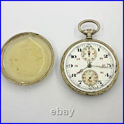 Lot Of 3 Lip & Others Pocket Watch Open Face Chronographs Repair/parts