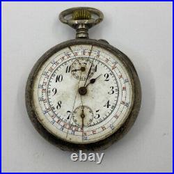 Lot Of 3 Lip & Others Pocket Watch Open Face Chronographs Repair/parts